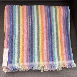 Rachel Zoe Rainbow Stripes Set of 2 Bath Towels NWT